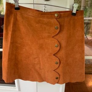 Burnt Orange Free People Button Wrap Skirt